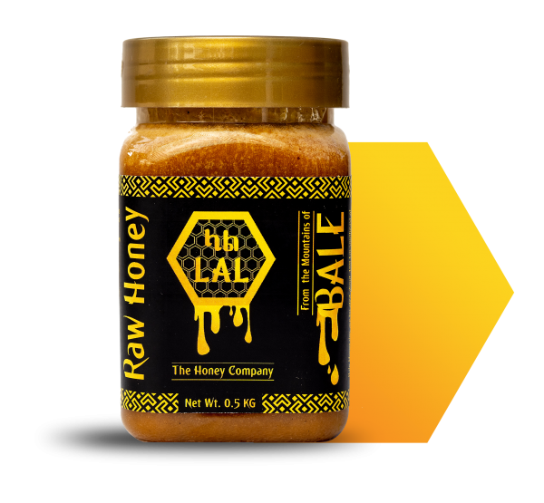 A jar of dark honey called Bale Raw Honey