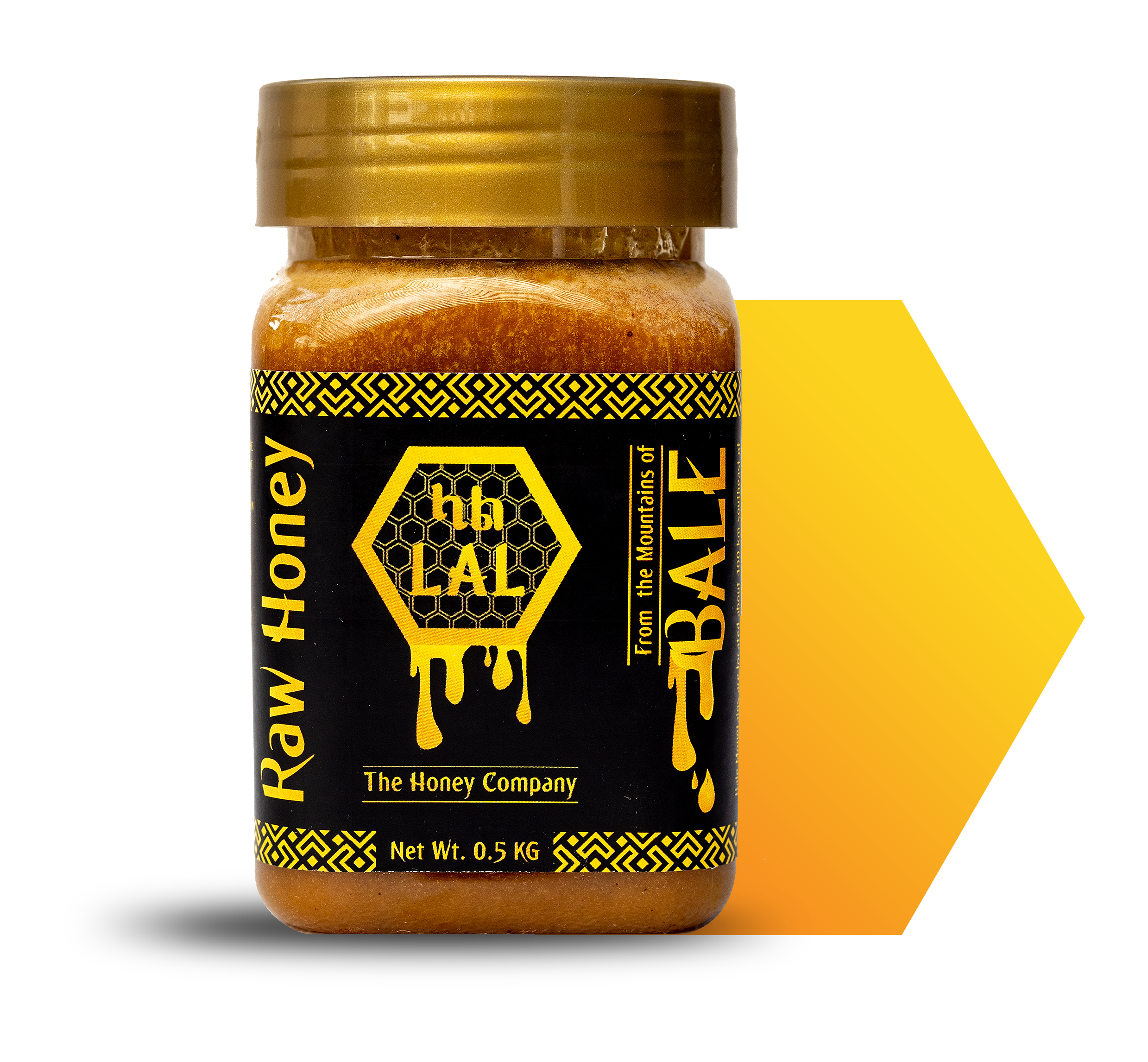 A jar of dark honey called Bale Raw Honey