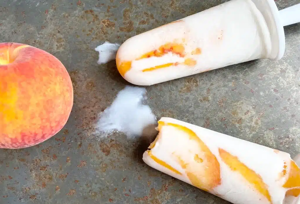 Honey Roasted Peaches and Cream Popsicles