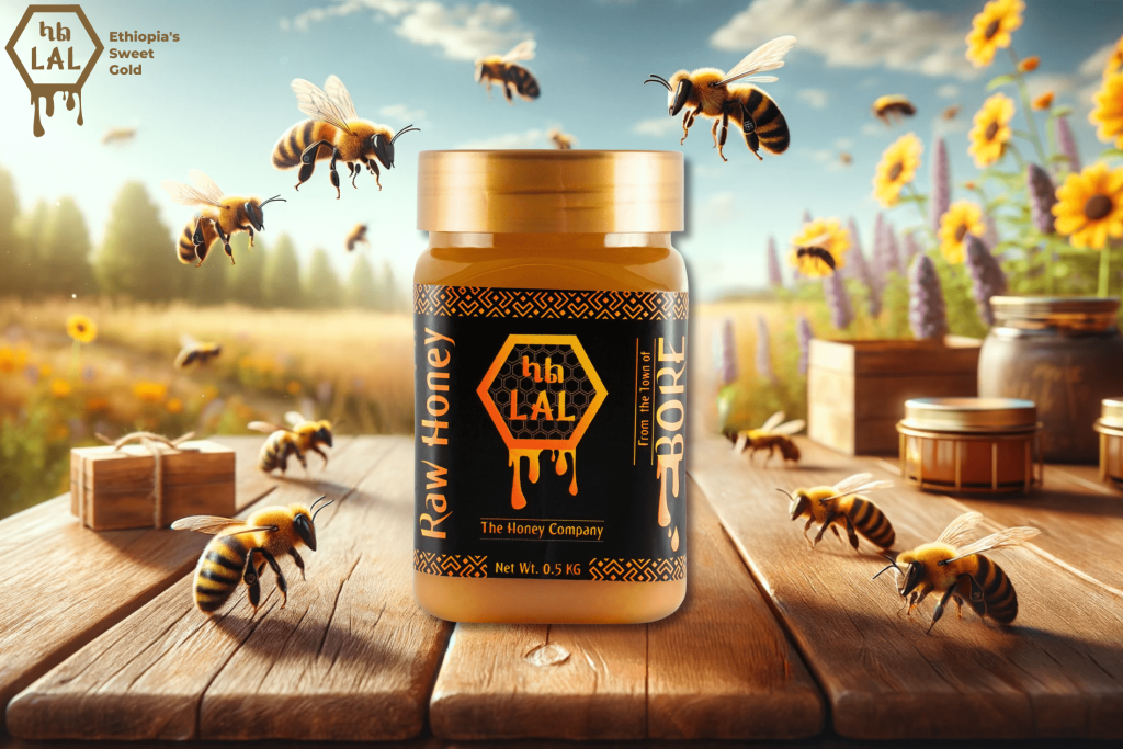 Image showcasing diverse Ethiopian honey varieties, representing the unique characteristics of African bee honey.